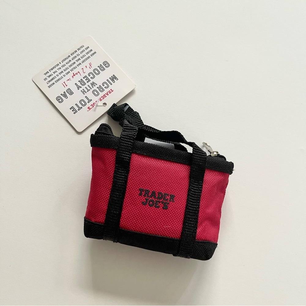 Trader Joe's Mini Micro Tote Bag - Red & Black